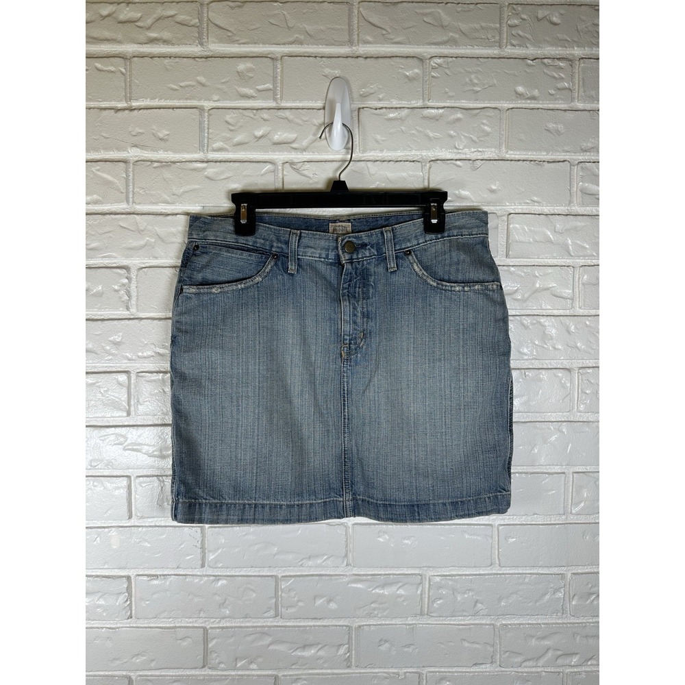 Vintage Fossil Size 10 Y2K Denim Mini Skirt Light Wash Jean Skirt Grunge